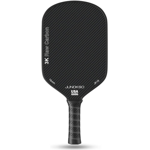 JUNDKSO Pickleball Paddles 3K Raw Carbon Fiber Surface (CFS) High Grit & Spin USA Pickleball Approved Pickle Ball Racket with 16MM Polypropylene Honeycomb Core for Novice and Pro