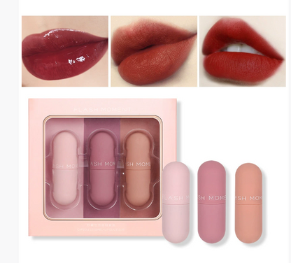 3-Piece Matte Lip Gloss Set - Non-Stick