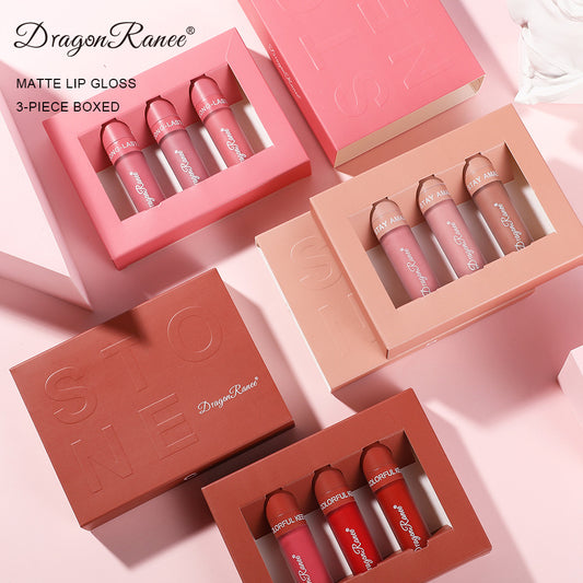 3-Piece Matte Lip Gloss Set - Non-Stick